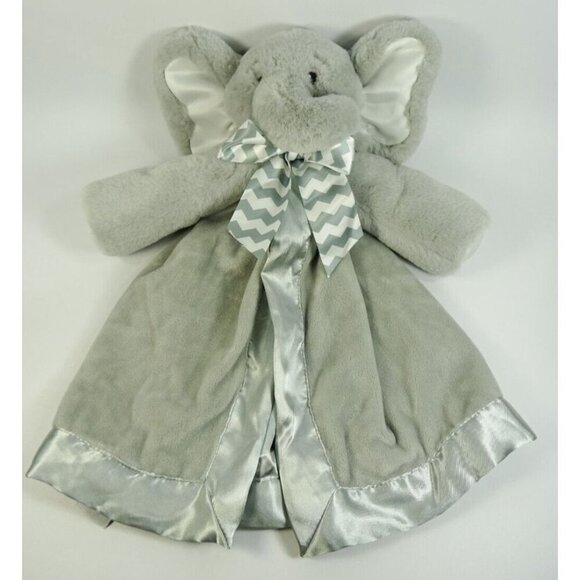 Bearington Baby Collection Elephant Lovey Baby Security Blanket Gray Silky - Picture 2 of 6